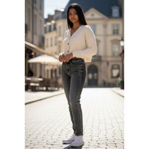 Firefly Girls New w/Tags Gray Wash Embellished Straight Leg Jeans - Size: 8